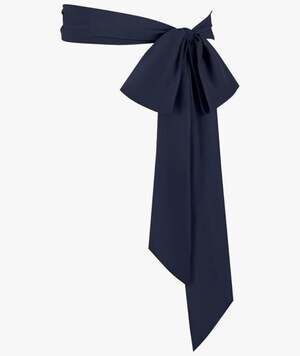 Long Chiffon Sash Waist Belt for Bridal/Formal Dress, Navy Blue
